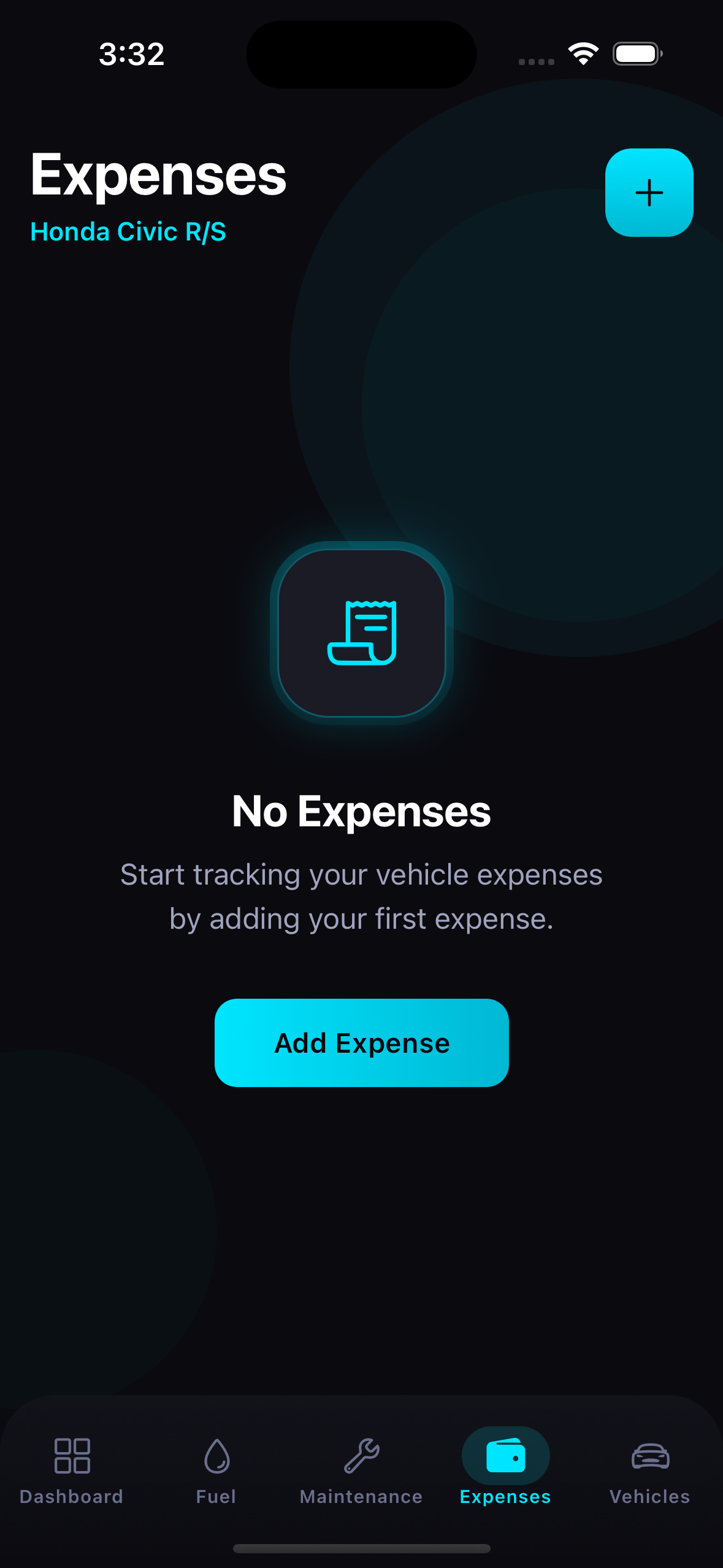 Car Logs real app screenshot — iOS: Expenses